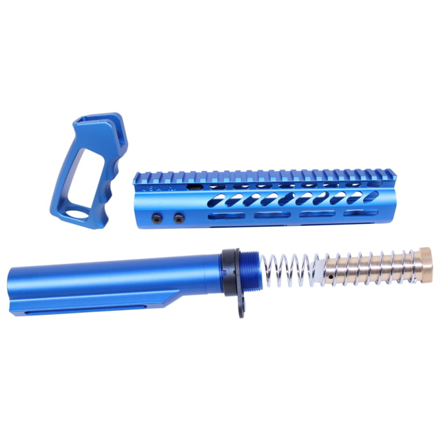 Guntec USA AR-15 Ultra Pistol Furniture Set w/ Milspec Buffer Tube Anodized Blue - Guntec Usa