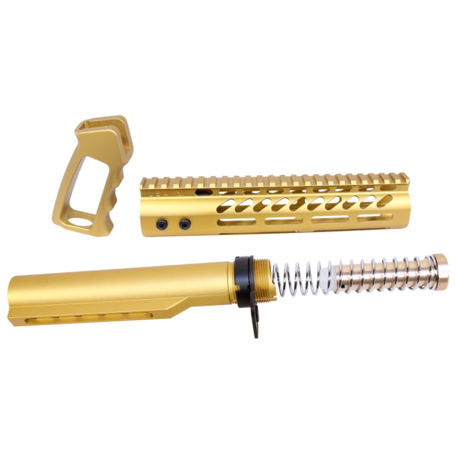 Guntec USA AR-15 Ultra Pistol Furniture Set w/ Milspec Buffer Tube Anodized Gold - Guntec Usa