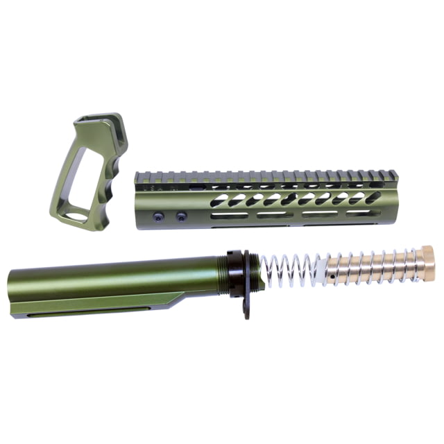 Guntec USA AR-15 Ultra Pistol Furniture Set w/ Milspec Buffer Tube Anodized Green - Guntec Usa