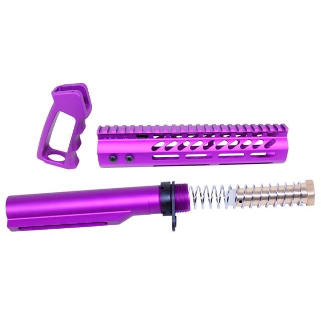 Guntec USA AR-15 Ultra Pistol Furniture Set w/ Milspec Buffer Tube Anodized Purple - Guntec Usa
