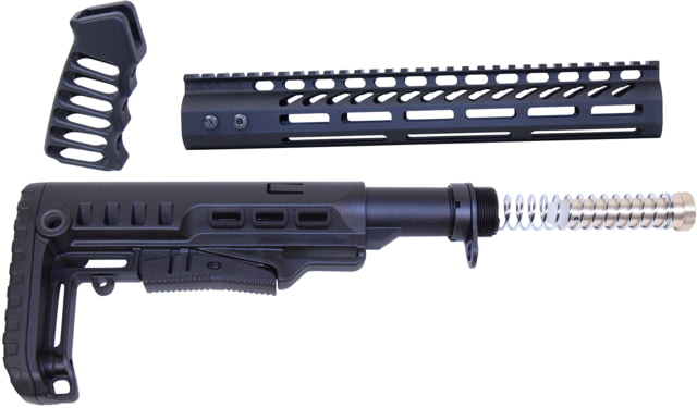 Guntec USA AR-15 Ultralight Series Complete Furniture Set 12in Anodized Black - Guntec USA
