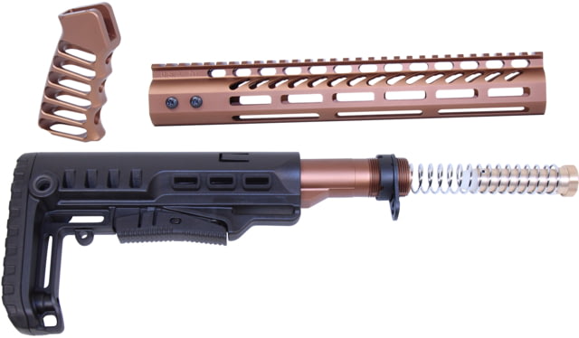 Guntec USA AR-15 Ultralight Series Complete Furniture Set 12in Anodized Bronze - Guntec Usa