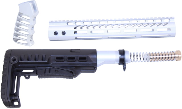 Guntec USA AR-15 Ultralight Series Complete Furniture Set 12in Anodized Clear - Guntec USA