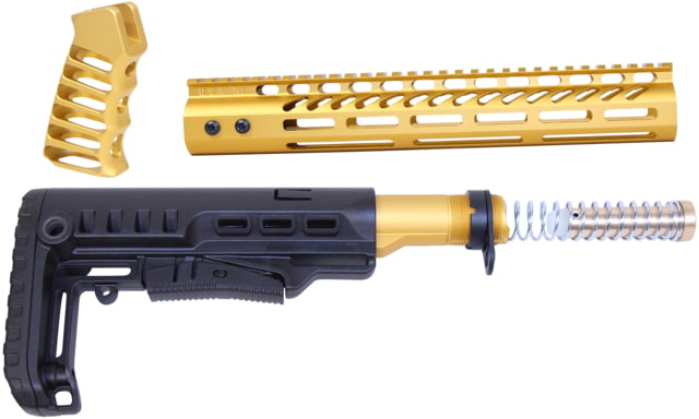 Guntec USA AR-15 Ultralight Series Complete Furniture Set 12in Anodized Gold - Guntec USA