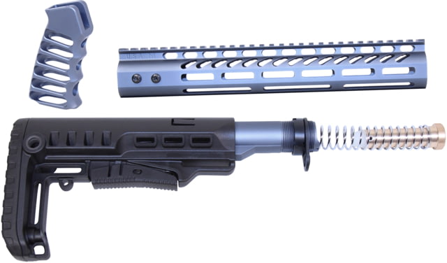 Guntec USA AR-15 Ultralight Series Complete Furniture Set 12in Anodized Grey - Guntec Usa