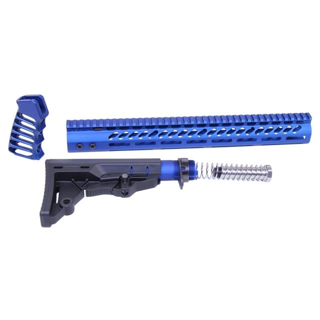 Guntec USA AR-15 Ultralight Series Complete Furniture Set Anodized Blue - Guntec Usa