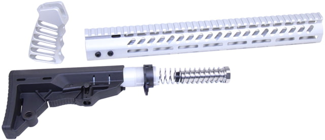 Guntec USA AR-15 Ultralight Series Complete Furniture Set Anodized Clear - Guntec Usa