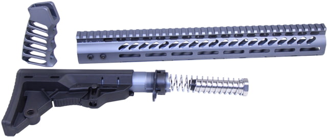 Guntec USA AR-15 Ultralight Series Complete Furniture Set Anodized Grey - Guntec Usa