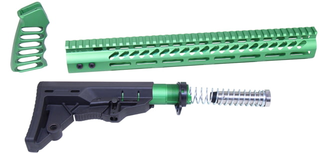 Guntec USA AR-15 Ultralight Series Complete Furniture Set Anodized Irish Green - Guntec Usa