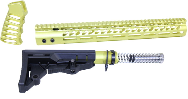 Guntec USA AR-15 Ultralight Series Complete Furniture Set Anodized Neon Yellow - Guntec Usa