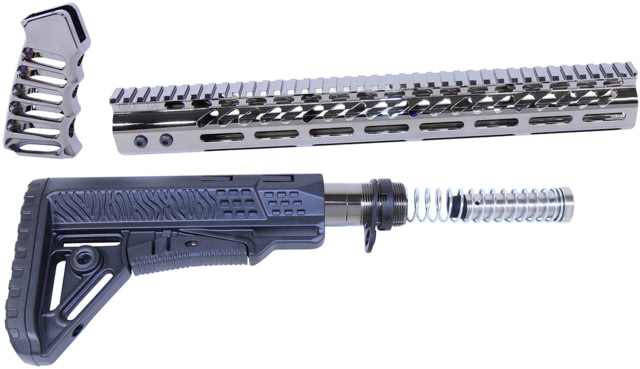 Guntec USA AR-15 Ultralight Series Complete Furniture Set Black Chrome - Guntec Usa