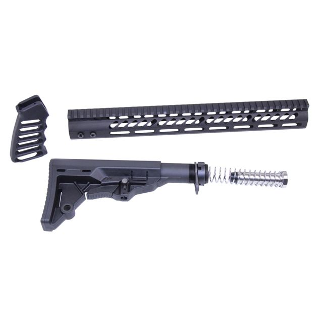 Guntec USA AR-15 Ultralight Series Complete Furniture Set Black - Guntec Usa