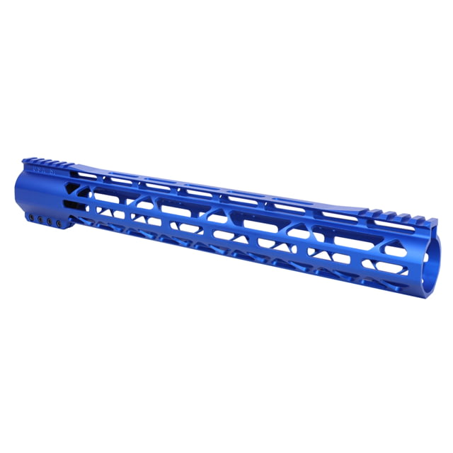 Guntec USA AR-308 15 AIR-LOK Series M-LOK Compression Free Floating Handguard With Monolithic Top Rail Gen 2 Anodized Blue - Guntec Usa