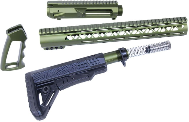 Guntec USA AR .308 AIR-LOK Series Complete Furniture Set W/Matching Upper Receiver Green - Guntec Usa