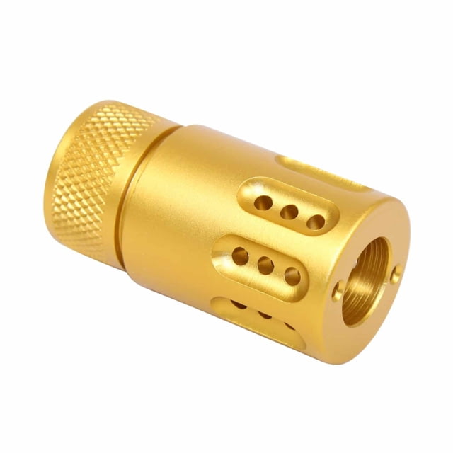 Guntec USA AR .308 Mini Slip Over Barrel Shroud w/Multi Port Muzzle Brake Gold - Guntec Usa