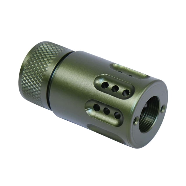 Guntec USA AR .308 Mini Slip Over Barrel Shroud w/Multi Port Muzzle Brake Green - Guntec Usa