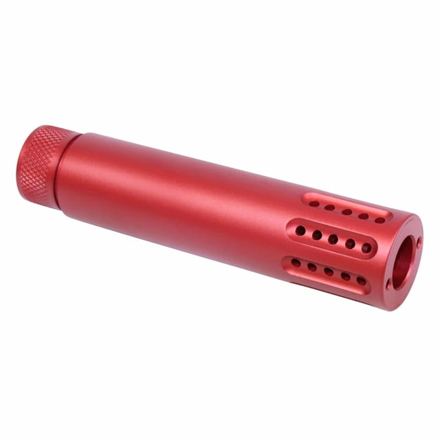 Guntec USA AR .308 Slip Over Barrel Shroud w/Multi Port Muzzle Brake Red - Guntec Usa
