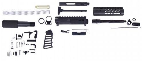 Guntec USA AR-15 5.56 Complete Ultralight Series Pistol Kit No Lower Black - Guntec Usa