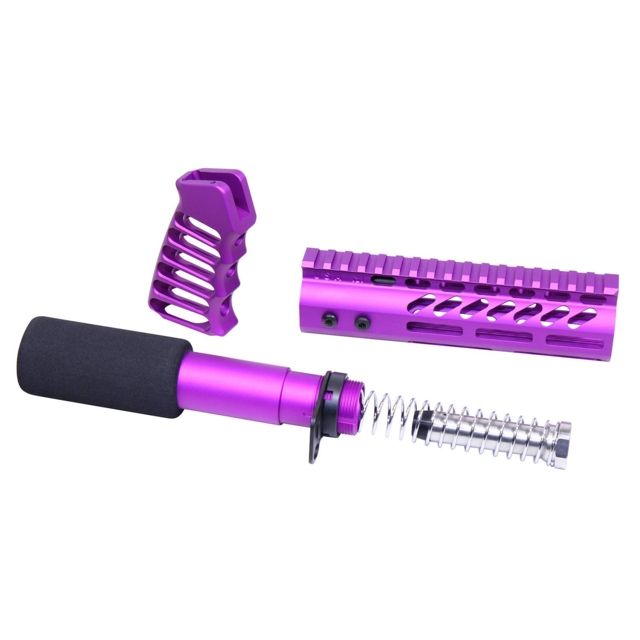 Guntec USA AR-15 Pistol Furniture Set Anodized Purple - Guntec Usa