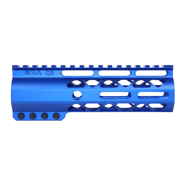 Guntec USA AIR-LOK Series AR-15 M-LOK Compression Free Floating Handguard w/ Monolithic Top Rail 6.75in Anodized Blue - Guntec USA