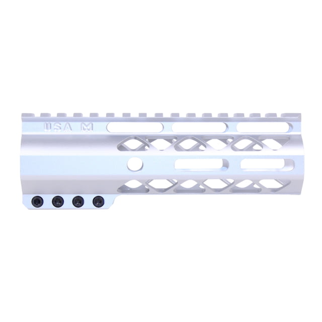 Guntec USA AIR-LOK Series AR-15 M-LOK Compression Free Floating Handguard w/ Monolithic Top Rail 6.75in Anodized Clear - Guntec USA