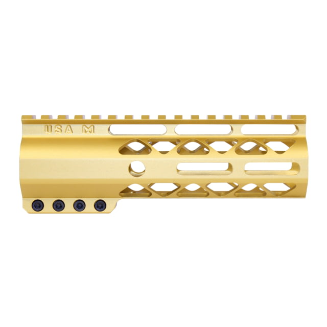 Guntec USA AIR-LOK Series AR-15 M-LOK Compression Free Floating Handguard w/ Monolithic Top Rail 6.75in Anodized Gold - Guntec USA