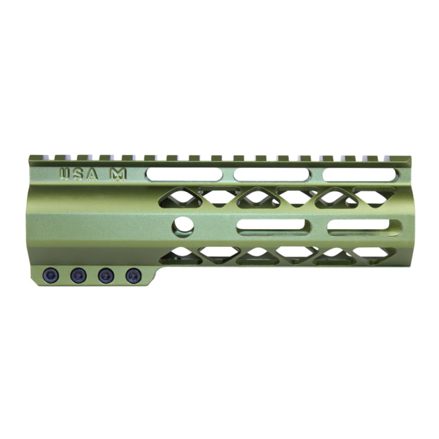 Guntec USA AIR-LOK Series AR-15 M-LOK Compression Free Floating Handguard w/ Monolithic Top Rail 6.75in Anodized Green - Guntec USA