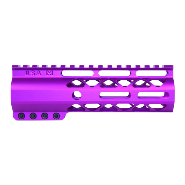 Guntec USA AIR-LOK Series AR-15 M-LOK Compression Free Floating Handguard w/ Monolithic Top Rail 6.75in Anodized Purple - Guntec USA