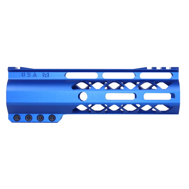Guntec USA AIR-LOK Series AR-15 M-LOK Compression Free Floating Handguard w/ Monolithic Top Rail Gen 2 7in Anodized Blue - Guntec USA