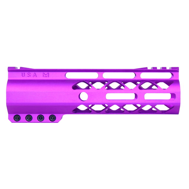 Guntec USA AIR-LOK Series AR-15 M-LOK Compression Free Floating Handguard w/ Monolithic Top Rail Gen 2 7in Anodized Purple - Guntec USA