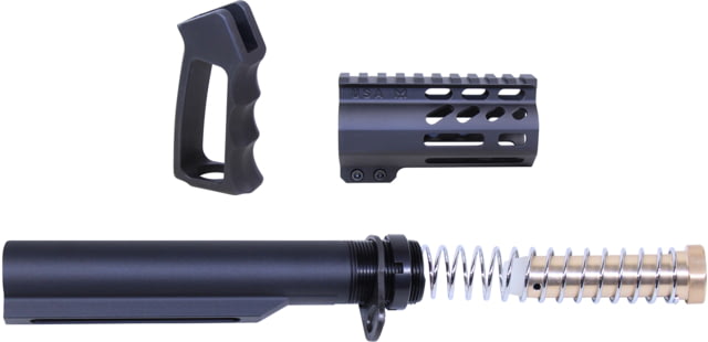 Guntec USA AR-15 M-LOK Micro Pistol Furniture Set 15in w/ Milspec Buffer Tube Black - Guntec Usa