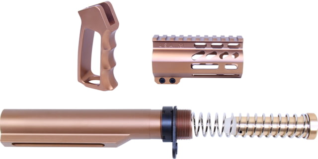 Guntec USA AR-15 M-LOK Micro Pistol Furniture Set 15in w/ Milspec Buffer Tube Bronze - Guntec Usa