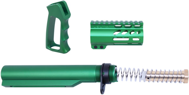 Guntec USA AR-15 M-LOK Micro Pistol Furniture Set 15in w/ Milspec Buffer Tube Irish Green - Guntec Usa