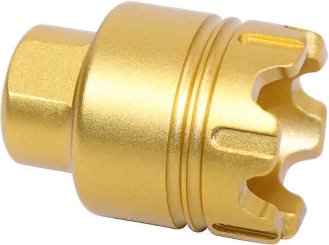 Guntec USA AR-15 Mini Trident Flash Can With Glass Breaker 9mm Anodized Gold - Guntec Usa