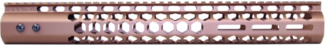 Guntec USA Honeycomb M-LOK Free Floating Handguard With Monolithic Top Rail 15in Anodized Bronze - Guntec Usa