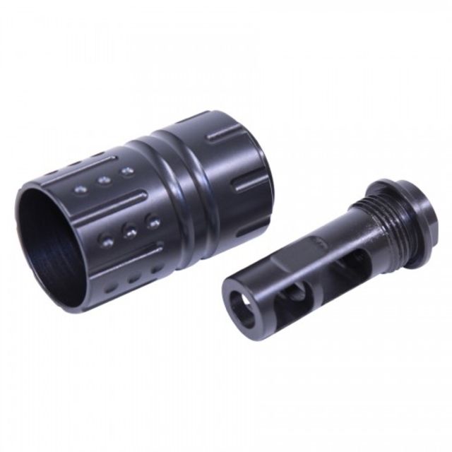 Guntec USA Hellfire Gen 2 Muzzle Compensator QD Blast Shield AR 9mm 1/2x36 Thread Black Oxide - Guntec Usa
