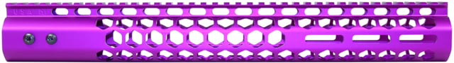 Guntec USA Honeycomb M-LOK Free Floating Handguard With Monolithic Top Rail 15in Anodized Purple - Guntec Usa
