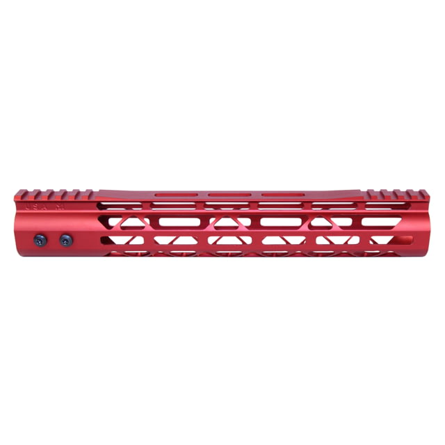 Guntec USA Mod Lite Skeletonized Series M-Lok Free Floating Handguard w/Monolithic Top Rail 12in Red - Guntec Usa