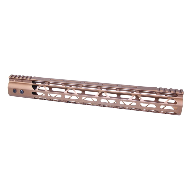 Guntec USA MOD LITE Skeletonized Series M-LOK Free Floating Handguard w/ Monolithic Top Rail 15in Anodized Bronze - Guntec Usa