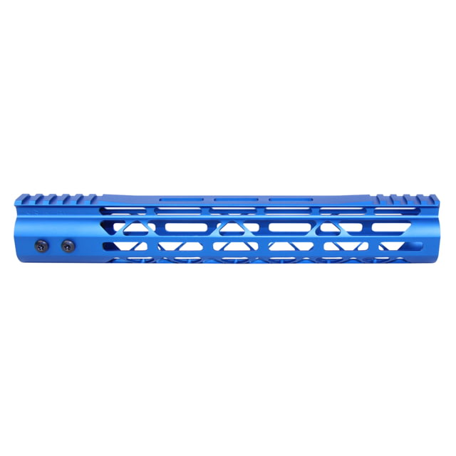 Guntec USA MOD LITE Skeletonized Series M-LOK Free Floating Handguard With Monolithic Top Rai Anodized Blue 12in - Guntec Usa