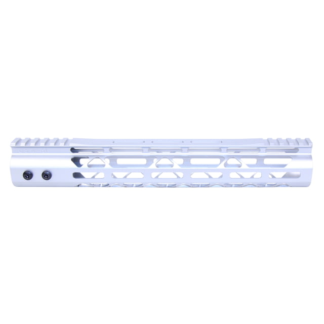 Guntec USA MOD LITE Skeletonized Series M-LOK Free Floating Handguard With Monolithic Top Rai Anodized Clear 12in - Guntec Usa