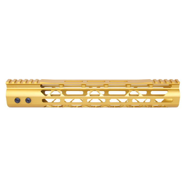Guntec USA MOD LITE Skeletonized Series M-LOK Free Floating Handguard With Monolithic Top Rai Anodized Gold 12in - Guntec Usa