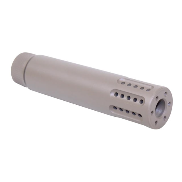 Guntec USA Slip Over Barrel Shroud w/Multi Port Muzzle Brake 9mm Cal 1/2x36 Cerakote Flat Dark Earth - Guntec USA