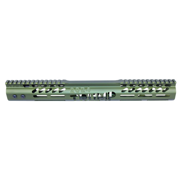 Guntec USA Trump Series Limited Edition M-LOK System Free Floating Handguard w/ Monolithic Top Rail 15in Anodized Green - Guntec Usa