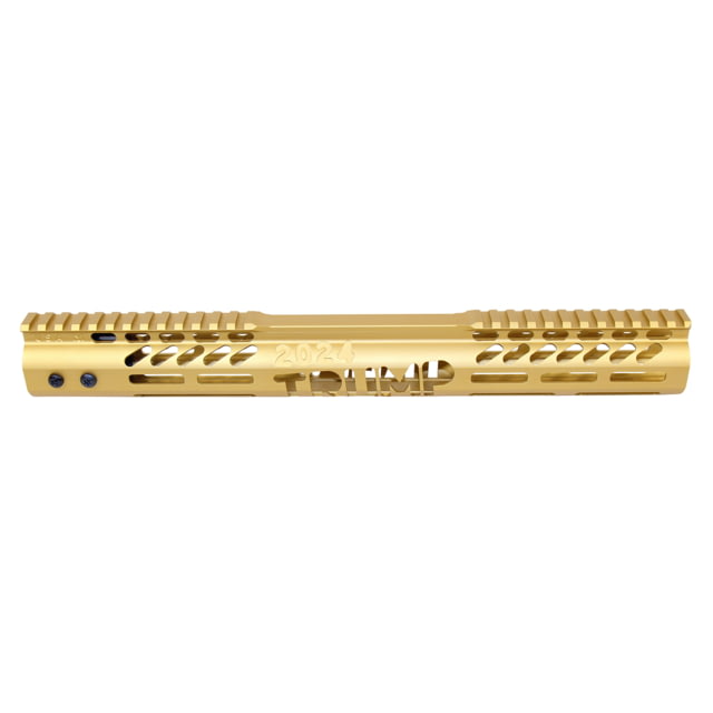 Guntec USA Trump Series Limited Edition M-LOK System Free Floating Handguard w/ Monolithic Top Rail 15in Anodized Gold - Guntec Usa