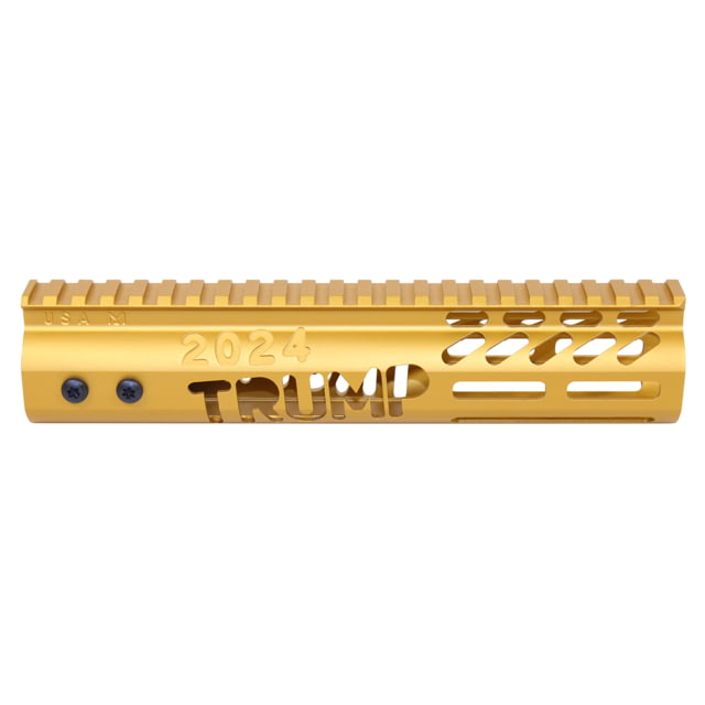 Guntec USA Trump Series Limited Edition M-LOK System Free Floating Handguard w/ Monolithic Top Rail 9in Anodized Gold - Guntec Usa