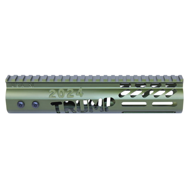 Guntec USA Trump Series Limited Edition M-LOK System Free Floating Handguard w/ Monolithic Top Rail 9in Anodized Green - Guntec Usa