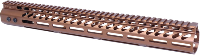 Guntec USA Ultra Lightweight Thin M-LOK Free Floating Handguard w/ Monolithic Top Rail .308 Caliber 16.5in Anodized Bronze - Guntec Usa