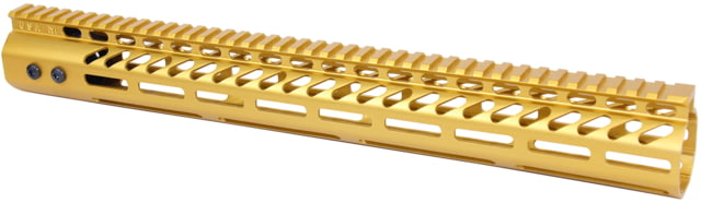 Guntec USA Ultra Lightweight Thin M-LOK Free Floating Handguard w/ Monolithic Top Rail .308 Caliber 16.5in Anodized Gold - Guntec Usa
