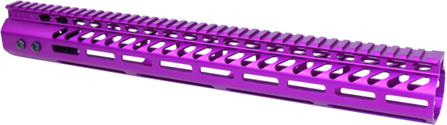 Guntec USA Ultra Lightweight Thin M-LOK Free Floating Handguard w/ Monolithic Top Rail .308 Caliber 16.5in Anodized Purple - Guntec Usa